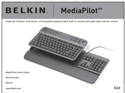 BELKIN MEDIAPILOT #F8E838 - Installation du logiciel - 1