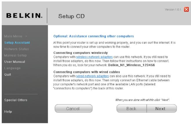 BELKIN MODEM ROUTER SANS FIL G #F5D7634ED4A - Facultatif : Aide pour la connexion d'autres ordinateurs - 1