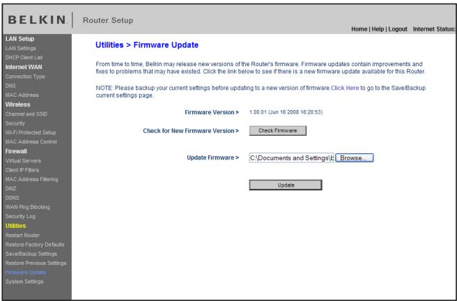 BELKIN MODEM ROUTEUR SANS FIL N #F5D8636ED4A - Mise à jour du micrologiciel du routeur - 3