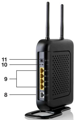 BELKIN MODEM ROUTEUR SANS FIL N #F5D8636ED4A - Connexions aux ordinateurs filaires - jaune - 2