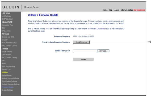 BELKIN MODEM ROUTEUR SANS FIL N #F5D8636ED4A - Recherche d'une nouvelle version du micrologiciel - 1