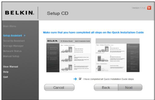 BELKIN MODEM ROUTEUR SANS FIL N #F5D8636ED4A - Écran de confirmation - 1