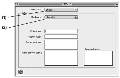 BELKIN MODEM ROUTEUR SANS FIL N #F5D8636ED4A - Configuration manuelle des paramètres réseau sous Mac OS jusqu'à 9.x - 1