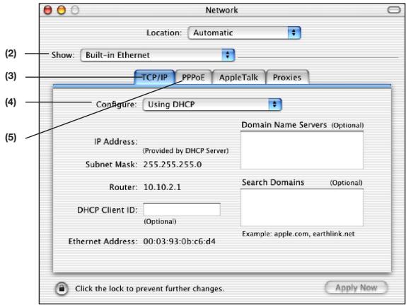 BELKIN MODEM ROUTEUR SANS FIL N #F5D8636ED4A - Configuration manuelle des paramètres réseau sous Mac OS X - 3