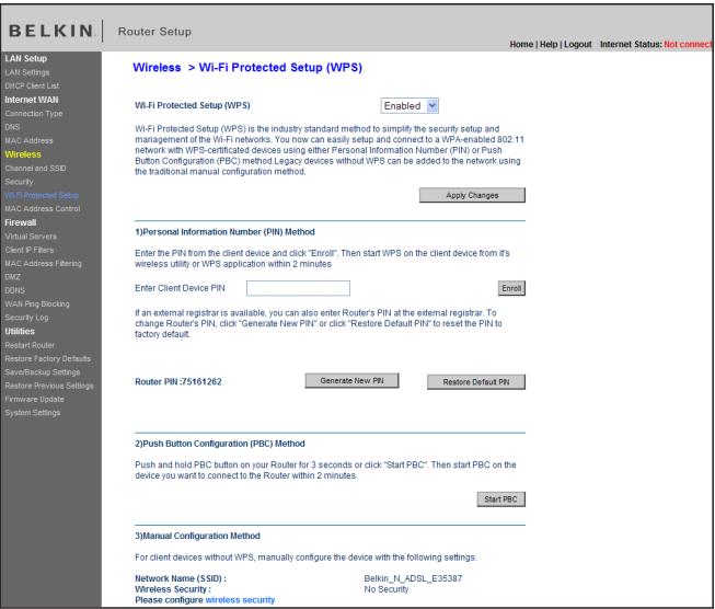 BELKIN MODEM ROUTEUR SANS FIL N #F5D8636ED4A - Utilisation du Wi-Fi Protected Setup - 1