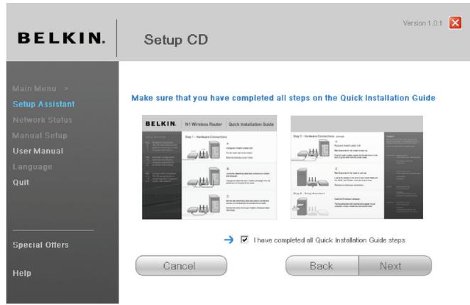 BELKIN MODEM-ROUTEUR SANS FIL G - Écran de confirmation. - 1