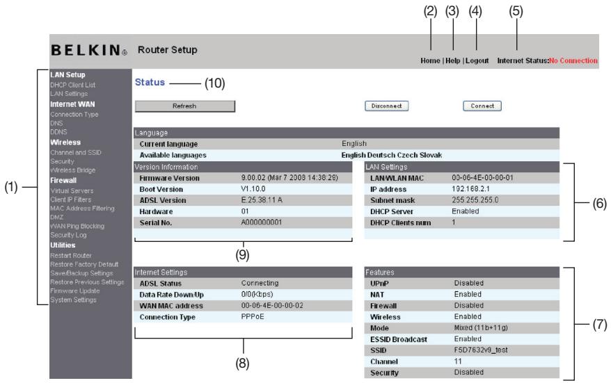 BELKIN MODEM-ROUTEUR SANS FIL G - Utilisation de la gestion basée sur navigateur - 1