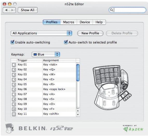 BELKIN N52TE #F8GFPC200EA - Écran principal du n52te Editor - 1
