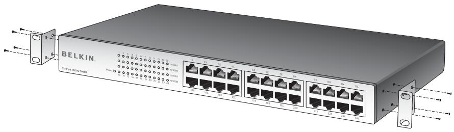 BELKIN SWITCH 10/100 À 24 PORTS #F5D5131EA24 - Installation dans une baie de 19 pouces - 1