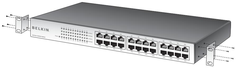 BELKIN SWITCH 10/100 À 24 PORTS #F5D5131EA24 - Plaatsing in een 19-inchrek - 1
