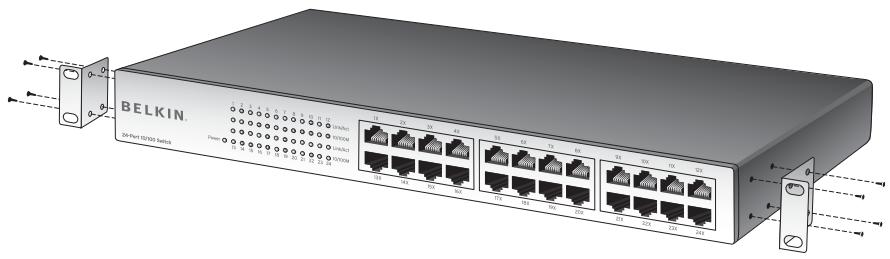 BELKIN SWITCH 10/100 À 24 PORTS #F5D5131EA24 - Collocazione su rack da 19 pollici - 1