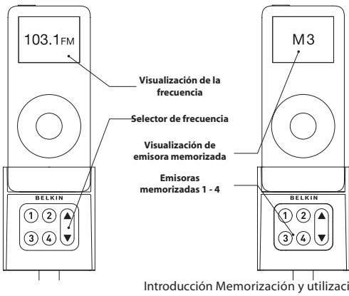 BELKIN TUNEBASE FM TRANSMETTEUR POUR IPOD NANO 2G #F8Z136EABLK - Memoración y utilización de preajustes - 1