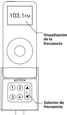 BELKIN TUNEBASE FM TRANSMETTEUR POUR IPOD NANO 2G #F8Z136EABLK - Utilización del transmisor TuneBase FM - 1