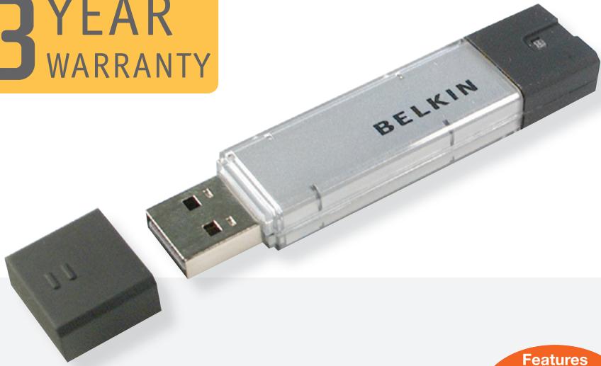 BELKIN USB 2.0 FLASH DRIVE - YEAR WARRANTY - 1