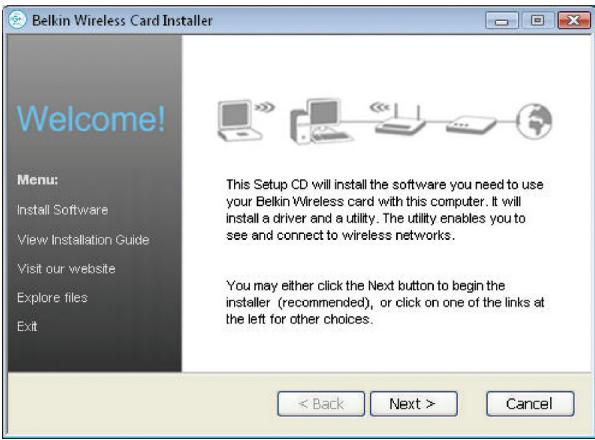 BELKIN ADAPTATEUR USB SANS FIL N - Installation sous Windows Vista - 1