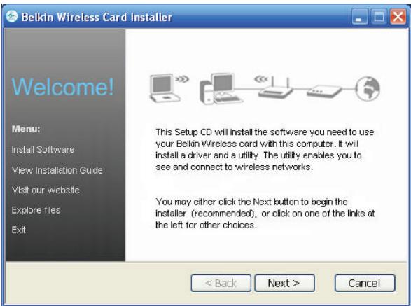 BELKIN ADAPTATEUR USB SANS FIL N - Procedure d'installation pour les systèmes d'exploitation Windows autres que Windows Vista - 1