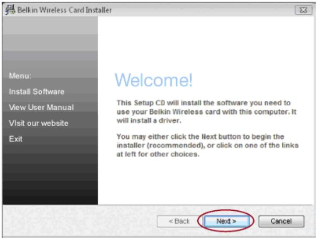 BELKIN ADAPTATEUR USB SANS FIL SURF F7D1101ED - Installation sous Windows Vista et 7 - 1