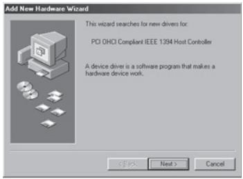 BELKIN CARTE IEEE 1394 FIREWIRE® PCI #F5U502EA - Windows 98 SE Driver Installation - 1