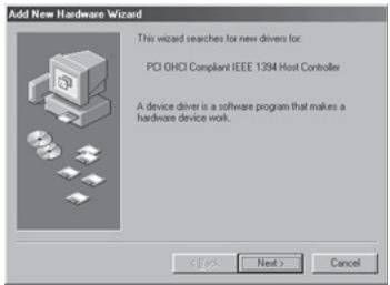 BELKIN CARTE IEEE 1394 FIREWIRE® PCI #F5U502EA - Installation du pilote pour Windows 98 SE - 1