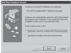 BELKIN CARTE IEEE 1394 FIREWIRE® PCI #F5U502EA - Installazione del driver per Windows ME - 1