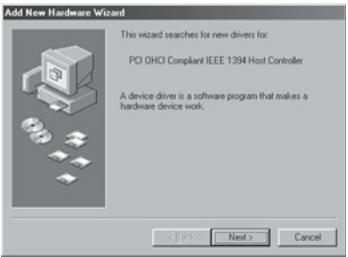 BELKIN CARTE IEEE 1394 FIREWIRE® PCI #F5U502EA - Stuurprogramma's installeren onder Windows 98 SE - 1