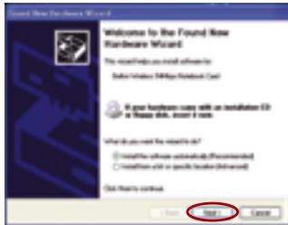 BELKIN CARTE RÉSEAU SANS FIL G MODE HAUT DÉBIT POUR ORDINATEUR PORTABLE #F5D7011FR - Étape 3 Laissez Windows terminer l'installation de la carte - 1