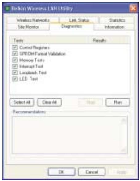 BELKIN CARTE RÉSEAU SANS FIL G POUR ORDINATEUR DE BUREAU #F5D7000ED - Page « Diagnostics » - 1