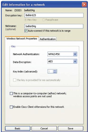 BELKIN CARTE RÉSEAU SANS FIL G MODE HAUT DÉBIT POUR ORDINATEUR DE BUREAU F5D7001FR - WPA-PSK ou WPA2-PSK (sans serveur) - 1