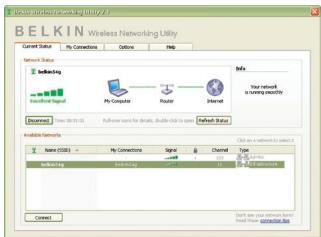 BELKIN CARTE RÉSEAU SANS FIL G MODE HAUT DÉBIT POUR ORDINATEUR PORTABLE F5D7011FR - Étape 3 Utilisez l'utilitaire réseau sans fil Belkin - 3