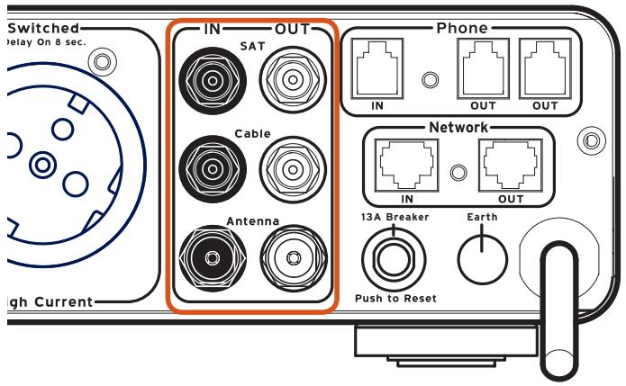 BELKIN CONSOLE D'ALIMENTATION POUR HOME CINÉMA PUREAV PF30 #AP20500EX3M - Étape 6 raccorder les câbles coaxiaux de câblodistribution/reception satellite - 1
