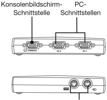 BELKIN F1DB102P2EA - Vorder-/Rückansicht des 2-Port KVM-Switches aus der E-Serie: - 2