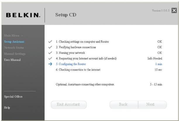 BELKIN F6D4230-4 - Configuration du routeur. - 1