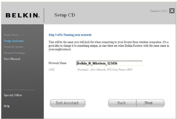 BELKIN F6D4230-4 - Attribution d'un nom à votre réseau sans fil. - 1