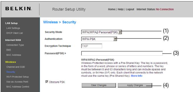 BELKIN F6D4230-4 - Configuration requise pour le WPA2 - 1