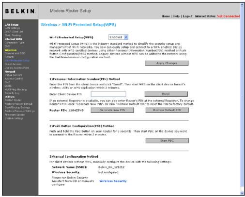 BELKIN MODEM-ROUTEUR SANS FIL N+ - Utilisation du Wi-Fi Protected Setup - 1