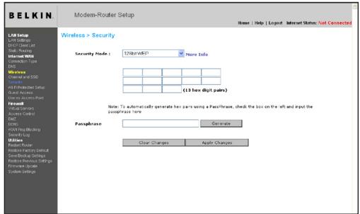 BELKIN MODEM-ROUTEUR SANS FIL N+ - Configuration du chiffrement WEP - 1