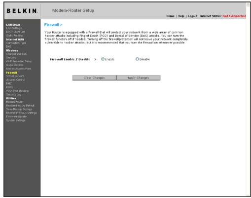 BELKIN MODEM-ROUTEUR SANS FIL N+ - Configuration du pare-feu - 1