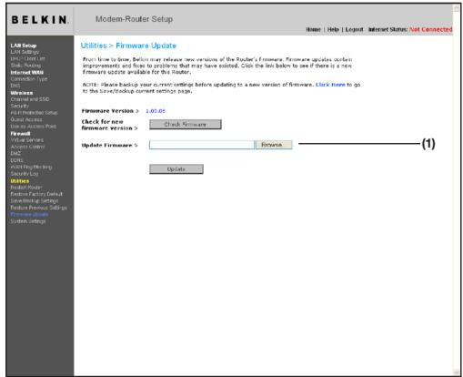 BELKIN MODEM-ROUTEUR SANS FIL N+ - Mise à jour du micrologiciel - 1