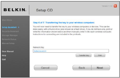BELKIN MODEM-ROUTEUR SANS FIL N+ - Transfert de la clé - 1