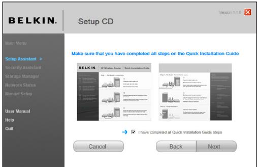 BELKIN MODEM-ROUTEUR SANS FIL N+ - Écran de confirmation - 1