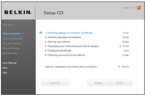 BELKIN MODEM-ROUTEUR SANS FIL N+ - Écran de progression - 1