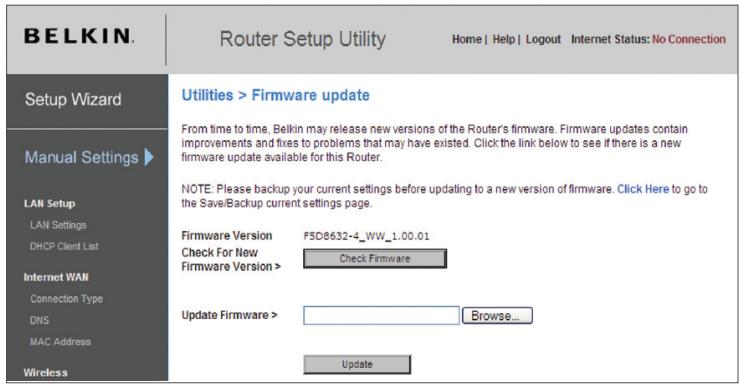 BELKIN MODEM-ROUTEUR SANS FIL N1 VISION #F5D8632FR4A - Mise à jour du micrologiciel - 1