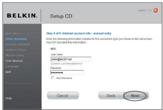 BELKIN MODEM-ROUTEUR SANS FIL N1 VISION #F5D8632FR4A - Recherche des informations relatives à votre compte Internet (si besoin) - 1