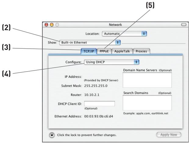 BELKIN MODEM-ROUTEUR SANS FIL N1 VISION #F5D8632FR4A - Configuration manuelle des paramètres réseau sous Mac OS X - 3