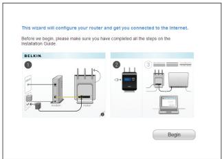 BELKIN MODEM-ROUTEUR SANS FIL N1 VISION #F5D8632FR4A - Étape 2 Configuration du routeur - Configuration Plug-and-Play du routeur - 2
