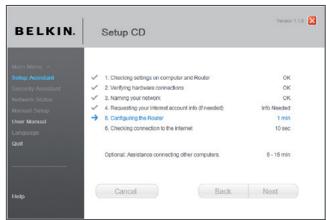 BELKIN MODEM-ROUTEUR SANS FIL N1 VISION #F5D8632FR4A - Recherche des informations relatives à votre compte Internet (si besoin) - 2