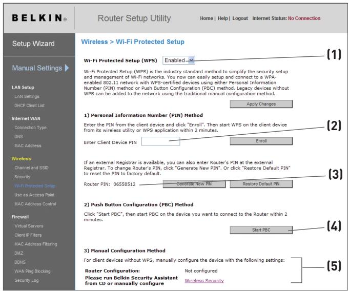 BELKIN MODEM-ROUTEUR SANS FIL N1 VISION #F5D8632FR4A - Utilisation du Wi-Fi Protected Setup - 1