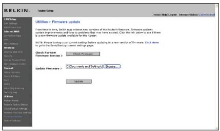BELKIN MODEM-ROUTEUR SANS FIL N1 VISION #F5D8632FR4A - Mise à jour du micrologiciel du routeur - 1
