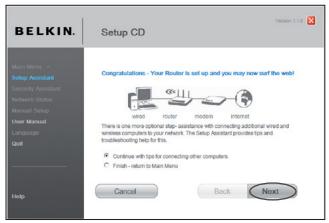 BELKIN MODEM-ROUTEUR SANS FIL N1 VISION #F5D8632FR4A - Verification de la connexion à Internet - 1