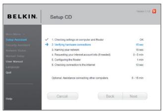 BELKIN MODEM-ROUTEUR SANS FIL N1 VISION #F5D8632FR4A - Vérification des paramètres - 1